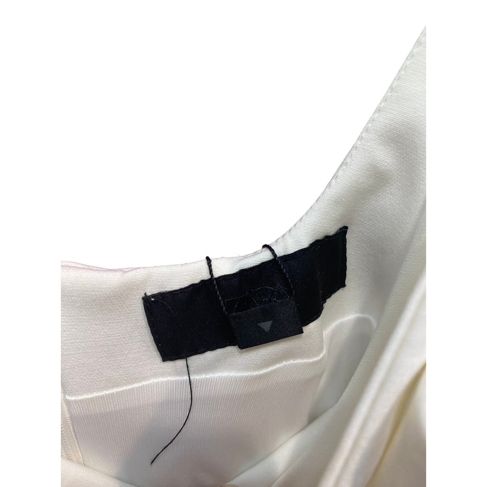 Zara White small bow Shoulder Square Neck Mini Dress Bodycon graduation preppy - Picture 2 of 3